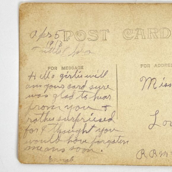 RPPC 1913 Portrait Young Man Light Eyes Suit Tie ARTURA Divided Back Postcard - Picture 4 of 5